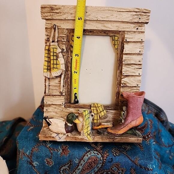 Resin Picture Frame Window Country Cottage Duck Victorian Boot Apron Jug Heavy - Picture 4 of 10